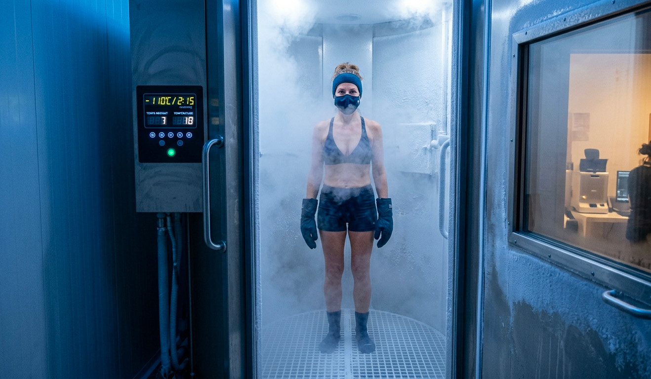 Cabine de cryothérapie moderne et lumineuse